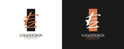 design inicial do logotipo f e z em estilo de caligrafia elegante e minimalista. logotipo ou símbolo de assinatura fz para casamento, moda, joias, boutique e identidade comercial vetor