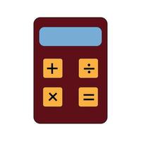 ícone de calculadora, ilustração vetorial vermelha sobre fundo branco vetor