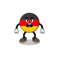 ilustração dos desenhos animados da bandeira da alemanha com expressão de raiva vetor
