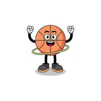 ilustração de personagem de basquete jogando bambolê vetor