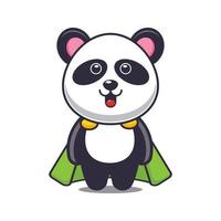 ilustração em vetor de desenho animado super panda fofo