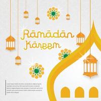 fundo islâmico ramadan kareem com cúpula de mesquita e estilo de conceito de padrão árabe, eid mubarak, hari raya, eid fitr, eid adha, hajj, umrah vetor