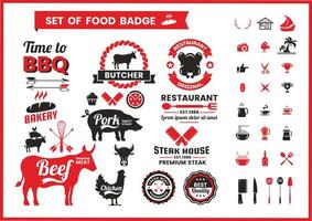 Restaurante Vintage Food Badges vetor