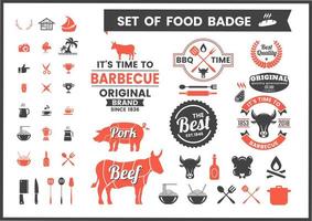 Restaurante Vintage Food Badges vetor