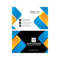 Design de cartão de visita moderno azul e amarelo limpo vetor