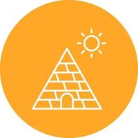 ícone de fundo do círculo de linha de pirâmide vetor