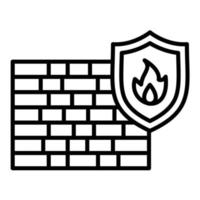 ícone de linha de firewall vetor
