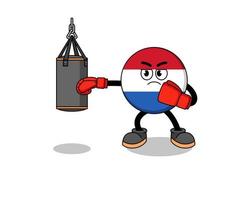 ilustração de boxeador de bandeira holandesa vetor