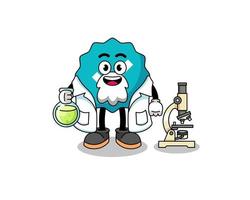 mascote de sinal verificado como cientista vetor