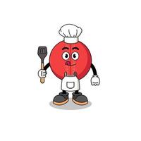 ilustração de mascote do chef de bola de críquete vetor