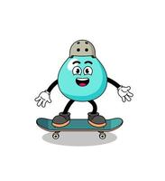 mascote de água jogando um skate vetor