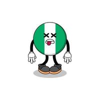 a ilustração da mascote da bandeira da nigéria está morta vetor