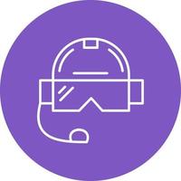 ícone de linha de capacete piloto vetor