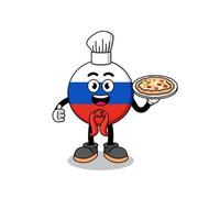 ilustração da bandeira da rússia como chef italiano vetor