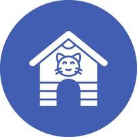 ícone de fundo de círculo de glifo de casa de animais de estimação vetor