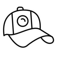 ícone de linha de boné de beisebol vetor