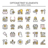 Conjunto de ícones de optometrista de cor Duotone vetor