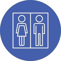 ícone de fundo de círculo de linha de banheiro vetor