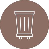 ícone de fundo do círculo de linha de lata de lixo vetor