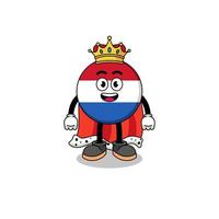 ilustração de mascote do rei da bandeira da holanda vetor