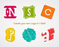 Conjunto de elementos abstratos de design de logotipo criativo para criar seu próprio logotipo vetor