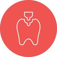 ícone de fundo de círculo de linha de enchimento dental vetor