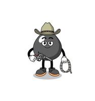 personagem mascote de óleo como um cowboy vetor