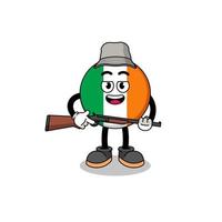 ilustração dos desenhos animados do caçador de bandeira da irlanda vetor