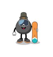 desenho de mascote de jogador de snowboard de óleo vetor