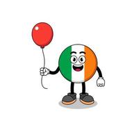 desenho da bandeira da irlanda segurando um balão vetor