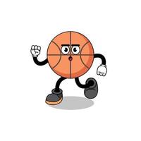 ilustração de mascote de basquete em execução vetor