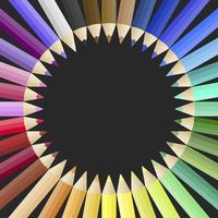 Modelo de cartaz - lápis multicoloridos vetor