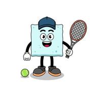 ilustração de cubo de açúcar como jogador de tênis vetor