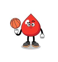 ilustração de sangue como jogador de basquete vetor