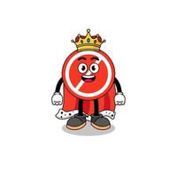 ilustração de mascote do rei do sinal de stop vetor