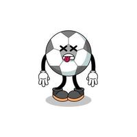 a ilustração de mascote de bola de futebol está morta vetor