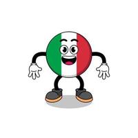 desenho de bandeira da itália com gesto surpreso vetor