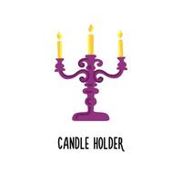 castiçal candelabro com três velas vetor