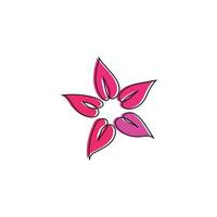 design de logotipo simples de flor rosa vetor