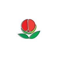 design de logotipo simples de flor vermelha vetor
