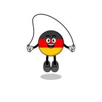 desenho de mascote da bandeira da alemanha está brincando de pular corda vetor