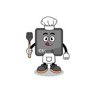 ilustração de mascote do chef de botão de controle de teclado vetor