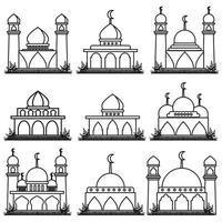 ilustração vetorial personagem de desenho animado do ícone da mesquita vetor