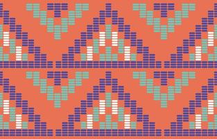 arte ikat abstrata asteca étnica. padrão sem costura triângulo chevron rosa em tribal, bordado folclórico navajo e estilo mexicano. print.design de ornamento de arte geométrica para tapete, papel de parede, têxtil. vetor