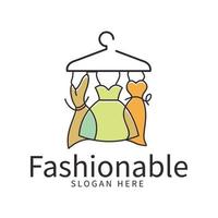 moda feminina boutique roupas inspiração de modelo de design de logotipo bonito vetor