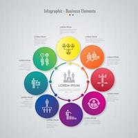 Infográfico de negócios coloridos vetor