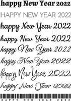 feliz ano novo 2022 com texto e número para você design vetor