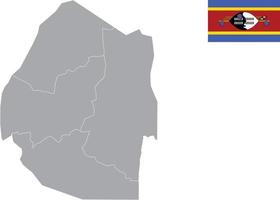 eswatini mapa da suazilândia. eswatini bandeira da suazilândia. ilustração em vetor símbolo ícone plano
