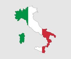 mapa e bandeira da Itália vetor