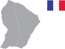 mapa da guiana francesa. bandeira da guiana francesa. ilustração em vetor símbolo ícone plano